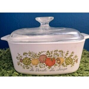 Vintage Corning Ware Spice Of Life Le Persil La Sauge 1 1/2 Quart A-11/2-B w/Lid